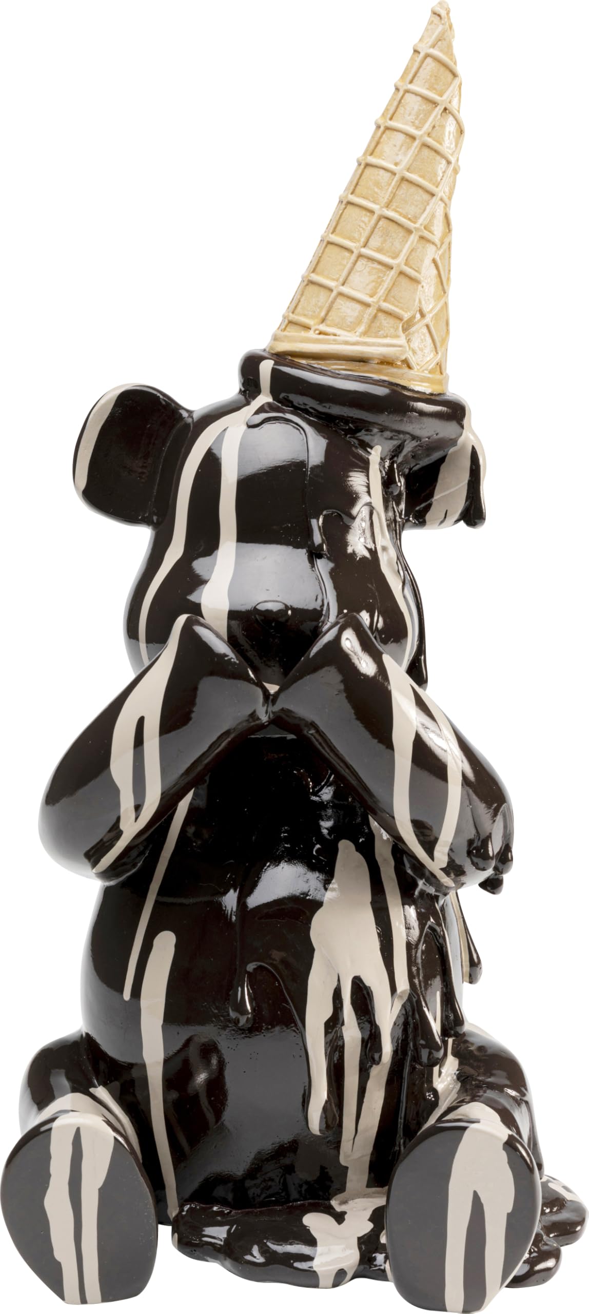 Kare Design Decorative Figurine Sitting Gelato Bear, Black, Height 37 cm, Bear Motif, Decoration, Art, Accessory, Decorative Object, Gift Item