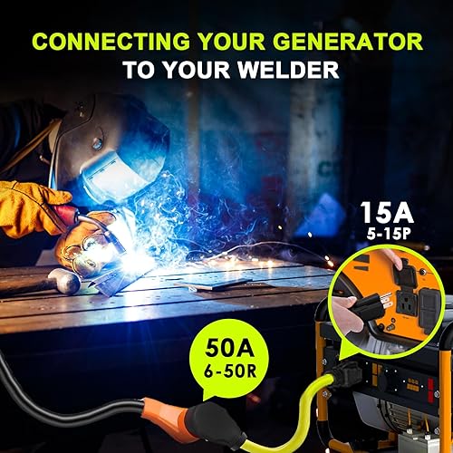 Miniatura 9 de Cable adaptador de soldador NEMA 14-50P a 6-50R, convertidor adaptador de corriente de soldador resistente de 50 amperios, STW 8 AWG, 250 V, 12500