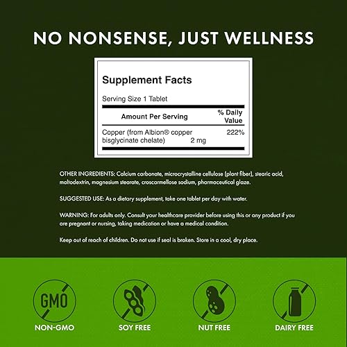 Miniatura 3 de Swanson Suplemento mineral antioxidante de cobre para el sistema inmunitario de glóbulos rojos (quelato de cobre) 2 mg 300 tabletas