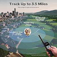 Vista 7 de Aorkuler Rastreador GPS para perros – Sigue a tu perro hasta 3.5 millas sin teléfono o señal celular Sin aplicación, sin tarifas mensuales Ideal