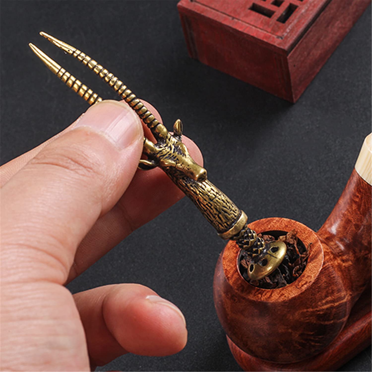 Buy Pipe Cleaners Tool Bronze Carved Smoking Pipe Pressure Bar