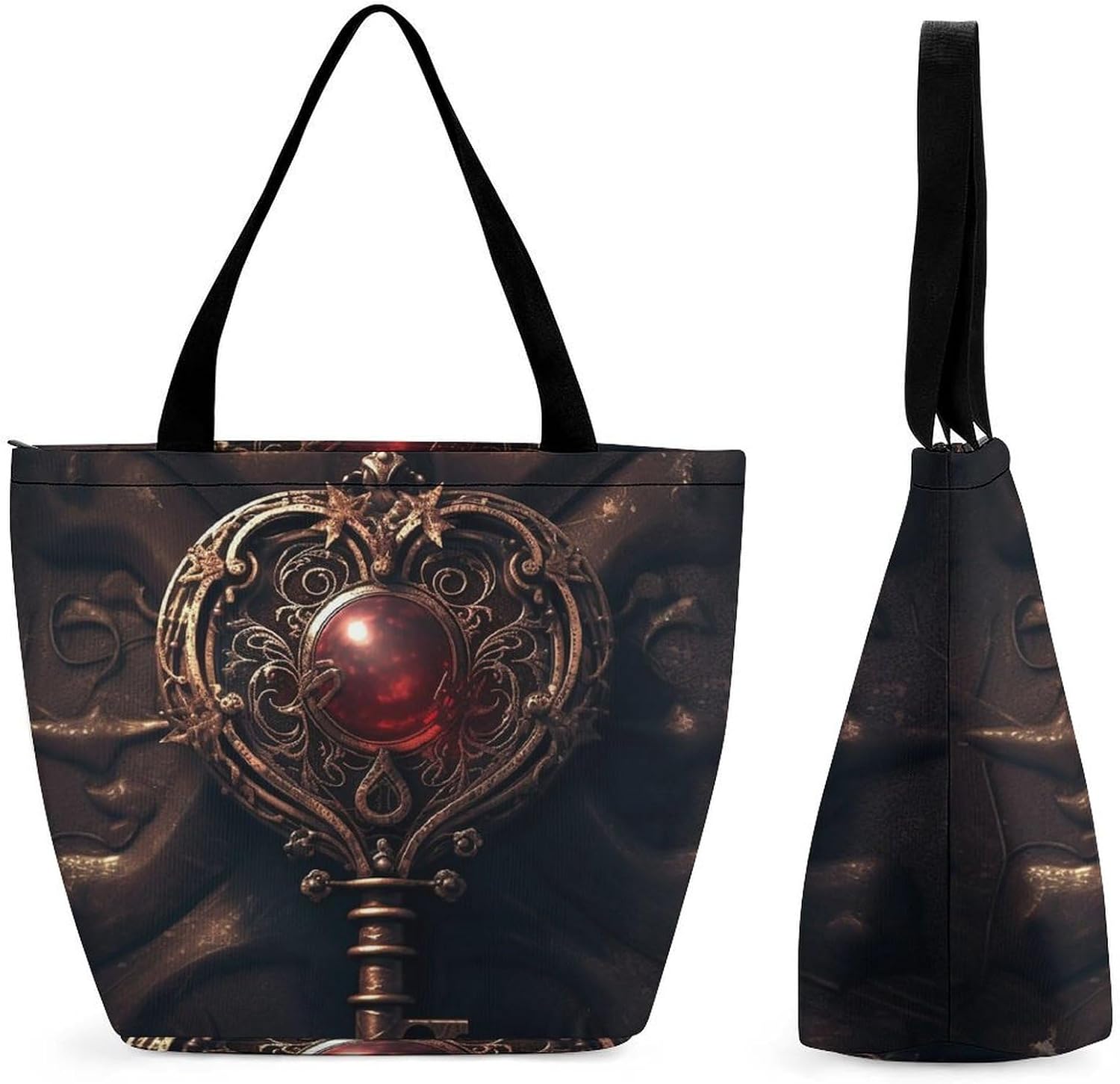 Tote Bag for Women Grocery Bag Green Leaves And Flowers Foldable Shopping Bags Reusable Large Tote Bag