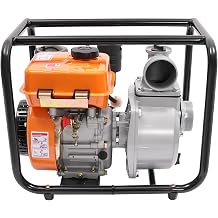 196CC Diesel Engine Water Pump, 2.3KW 4-Stroke Portable High Pressure Water Transfer Pump Diesel 3 Inch Powered Trash Water Transfer Pump with 24.6Ft Hose for Agricultural Irrigation Drainage