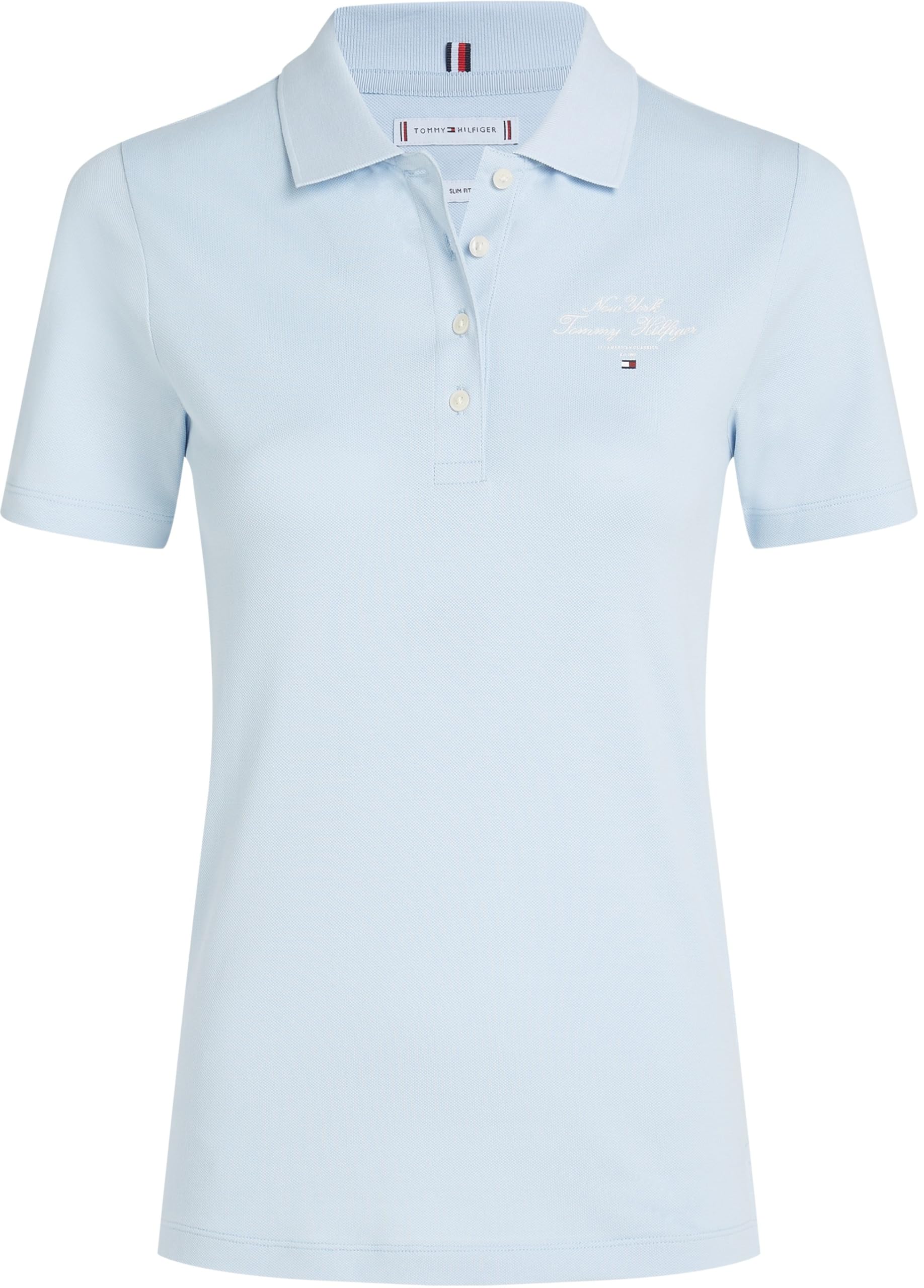 Tommy Hilfiger Donna Maglietta Polo Maniche Corte Script Graphic Slim Fit