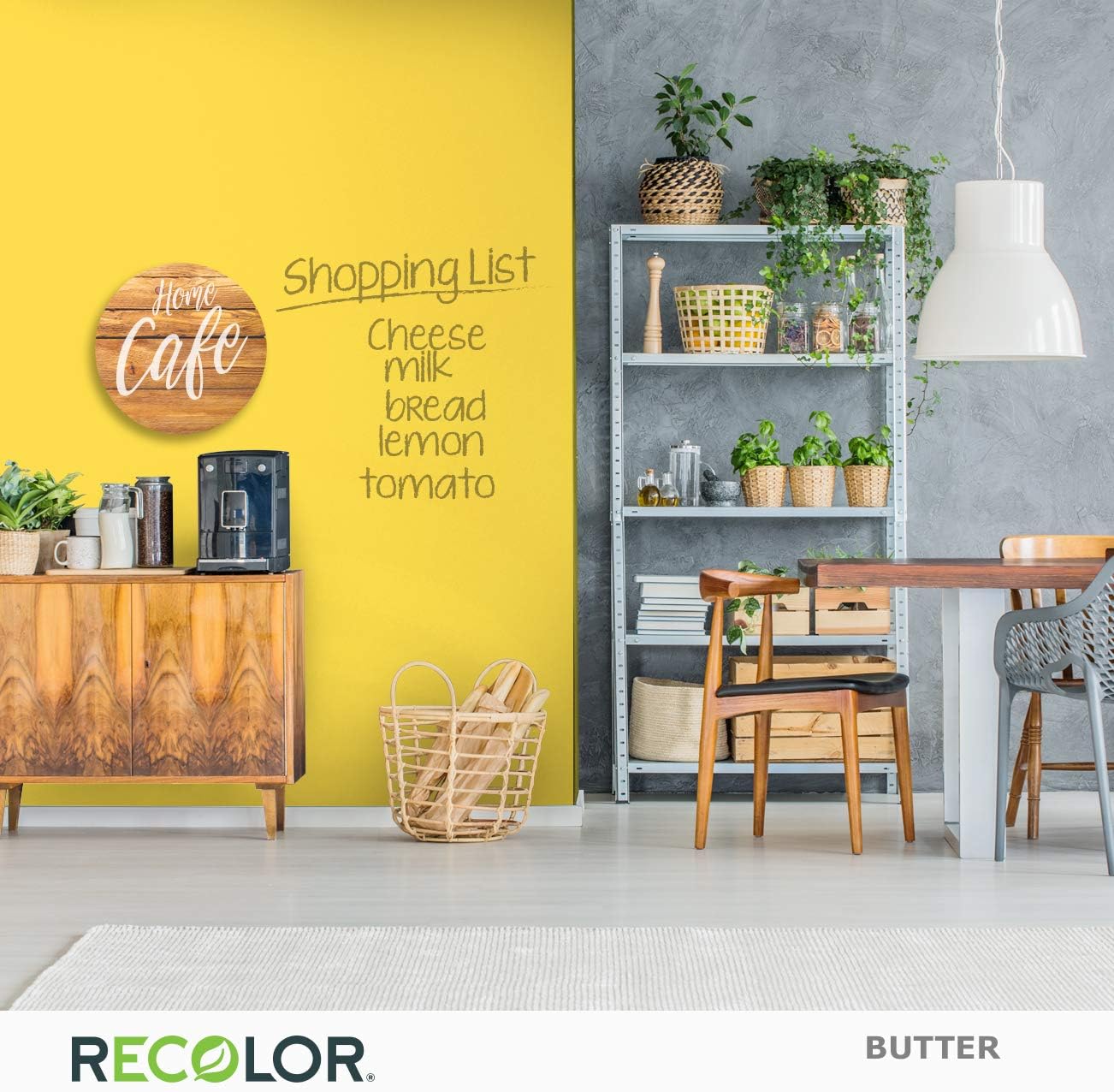 RECOLOR Recycled Interior Matte Finish Latex Paint for Walls and Furniture, 1 Quart, Chalk - Butter