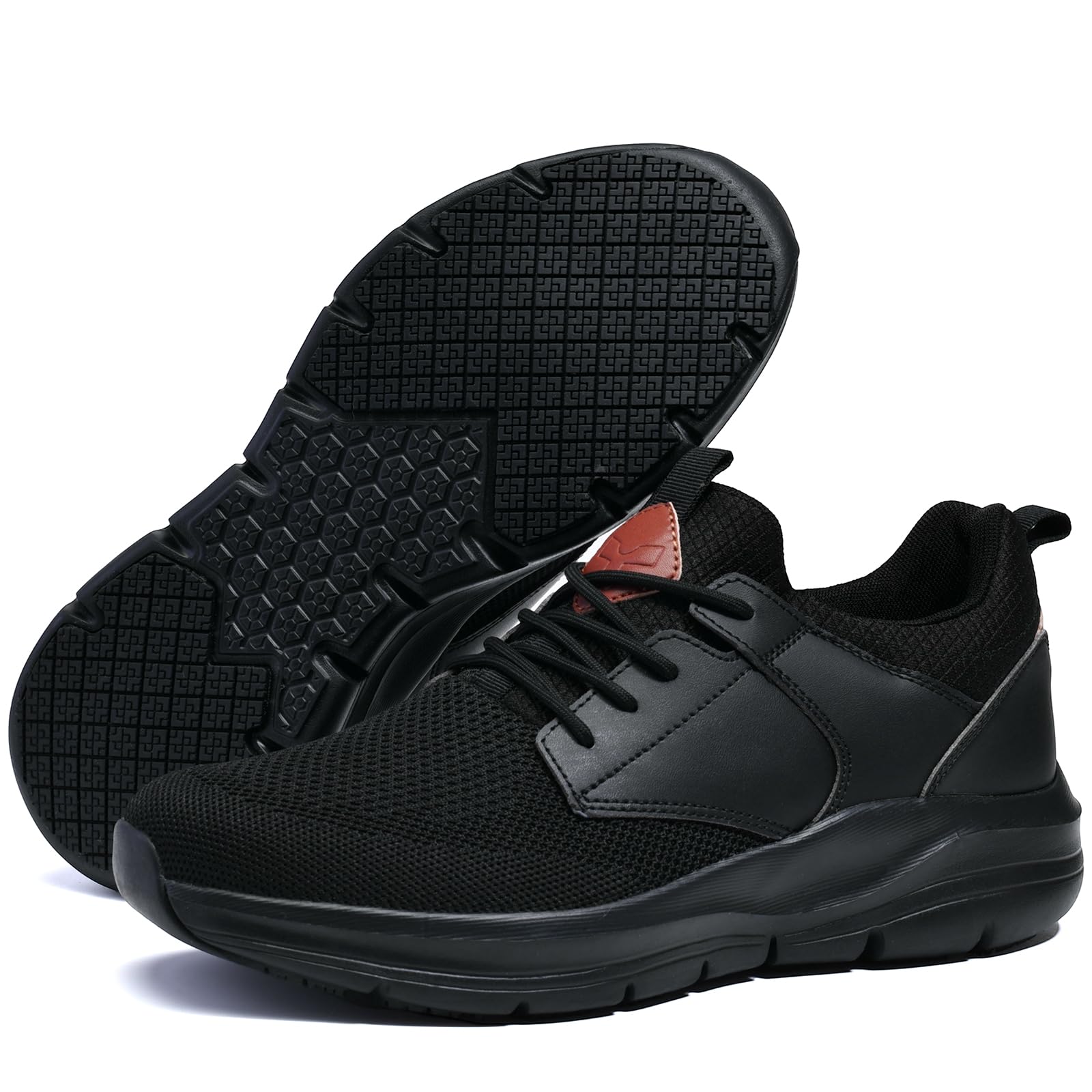 yhmbank Work Shoes for Men Mesh Black Non Slip Shoes Sneakers Hombre Zapatos de Trabajo Comfortable Slip Resistant Safety Footwear