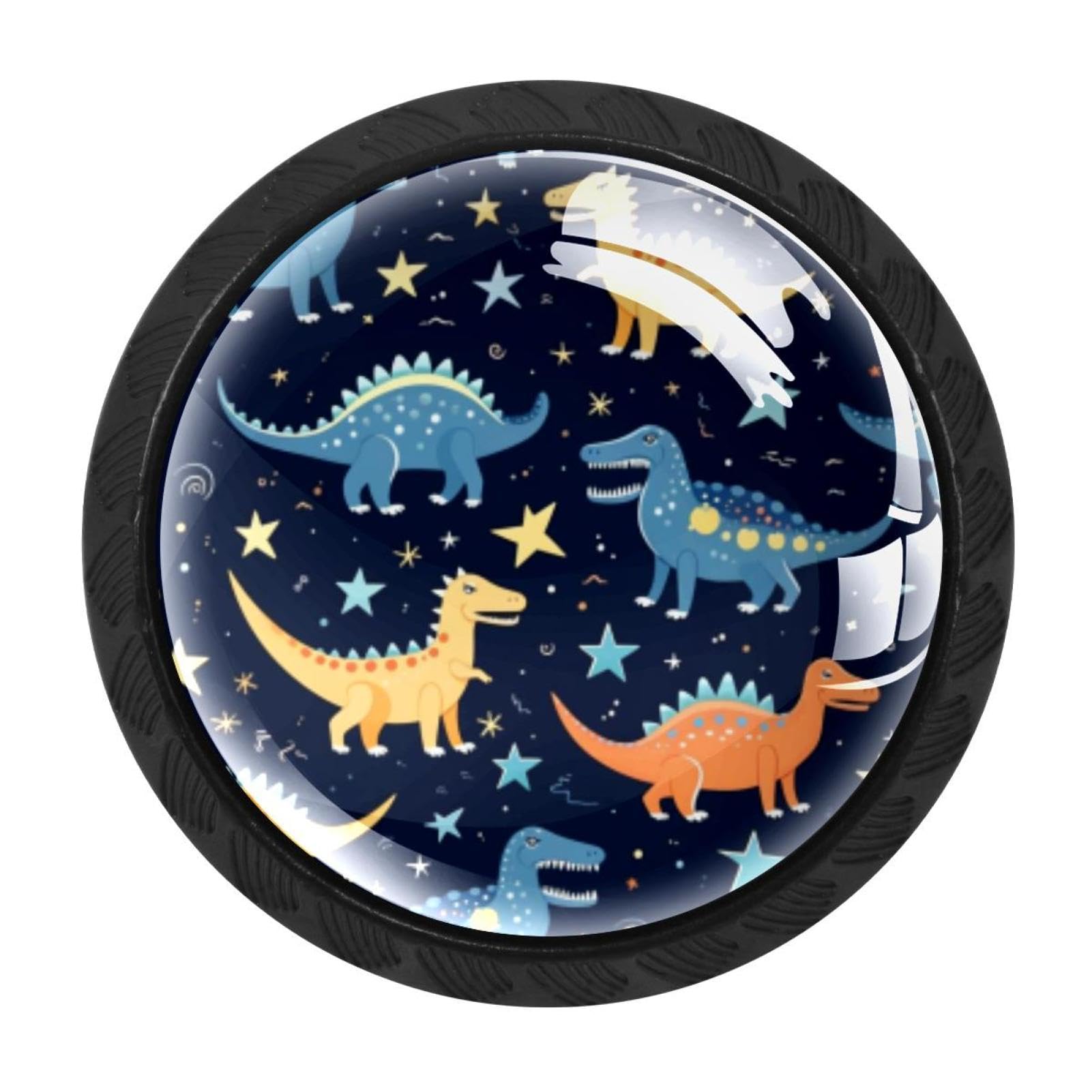 CHENZZZZ Starry Dinosaur Cabinet Knobs 4 Pieces Drawer Kitchen Cabinets Dresser Cupboard Wardrobe Unique Pulls Handles