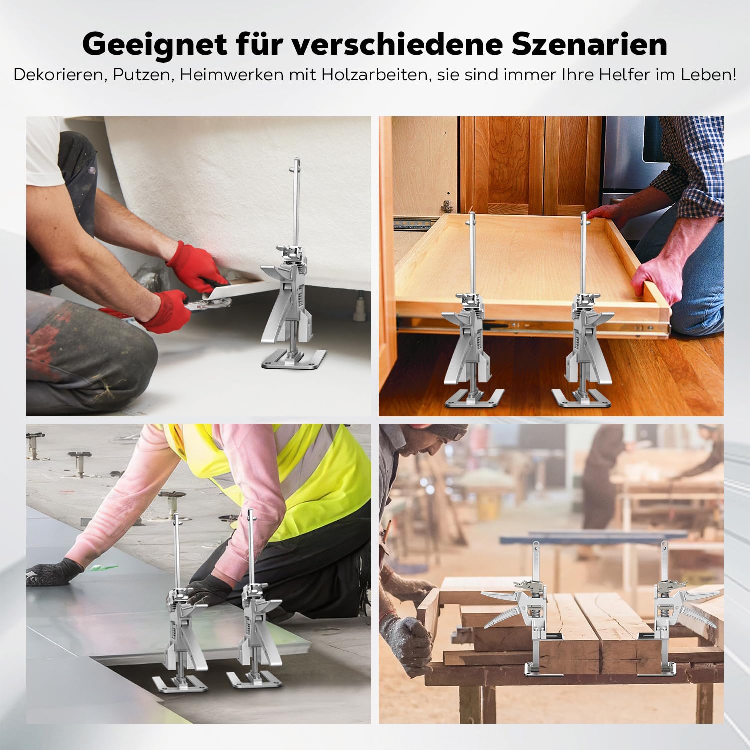 Raynesys 2 Stück Arbeitssparender Arm, 12 Zoll Ganzmetall Hebewerkzeug 440LBS Kapazität, Wandfliesen-Lokalisierer für Möbel, Türen, Board Heber, Präzise Kontrolle bei langsamem/schnellem Abstieg