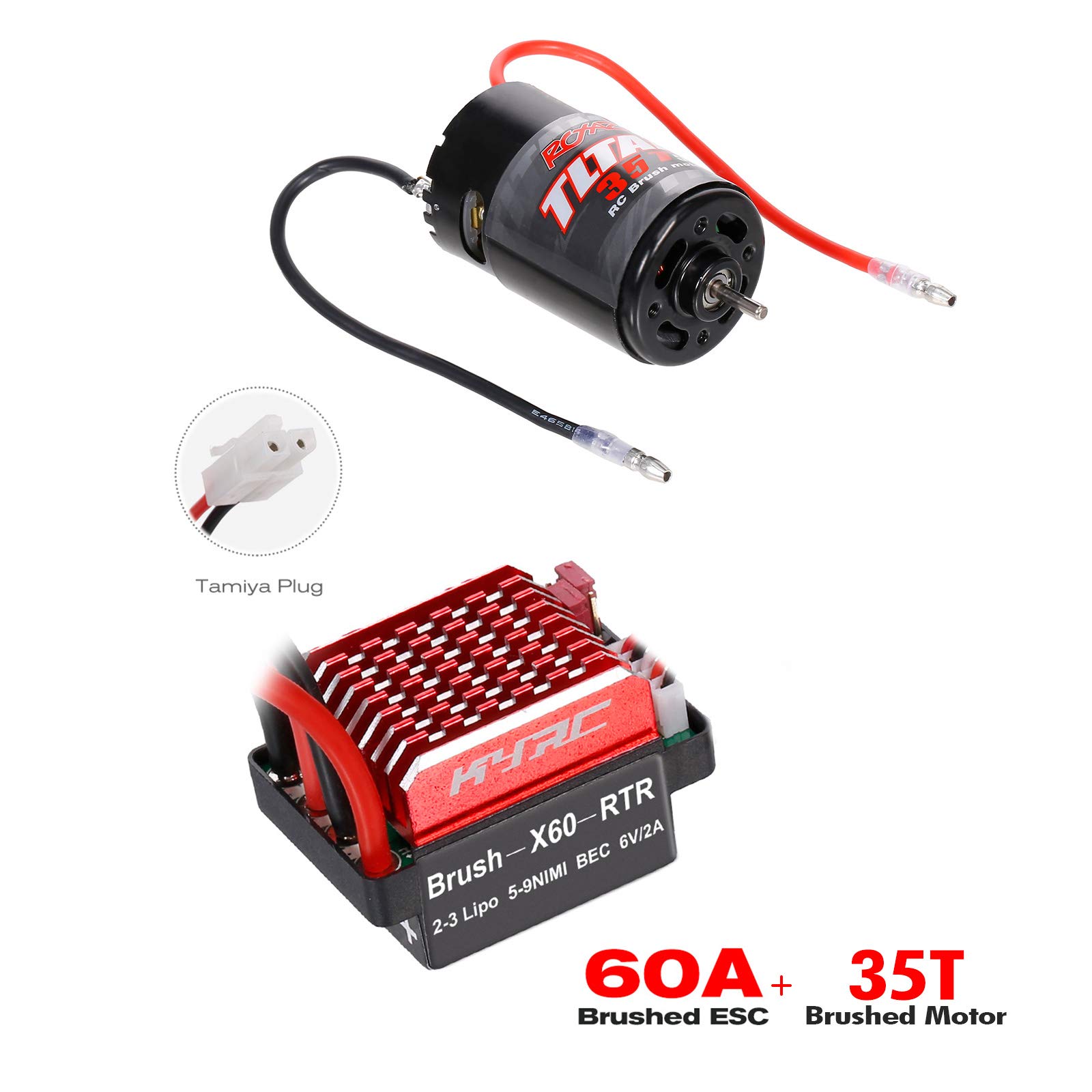 Amazon.co.jp: GoolRC 550 35T ブラシモーター 60Aブラシ付きESC電気 
