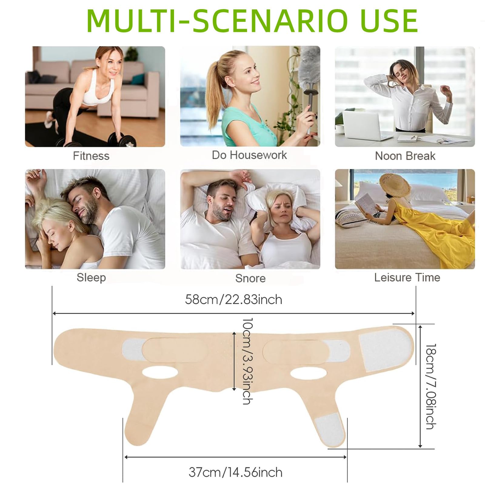Maschera per sollevamento a V, riutilizzabile, con doppio mento, fascia per il mento ghiacciata, snellente e scolpisce la mascella, anti-invecchiamento, per una pelle rassodata, con cinghia regolabile
