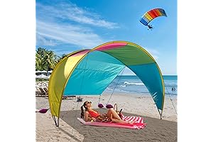 Upgraded Rainbow Beach Tent: 10.5' x 11.5' Shubmi Shade for 4-6 Adults
