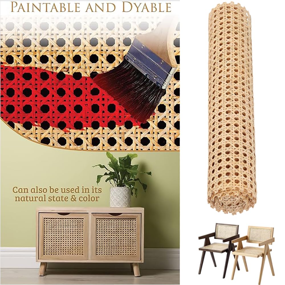 Larghezza Fettuccia Rattan, Fettuccia Aperta Foglio di Rattan Intrecciato,Larghezza In Rattan,impermeabile, in plastica a nido d'ape intrecciato, per Mobili Sedie Armadietti,DIY Craft(2 m x 35 cm)