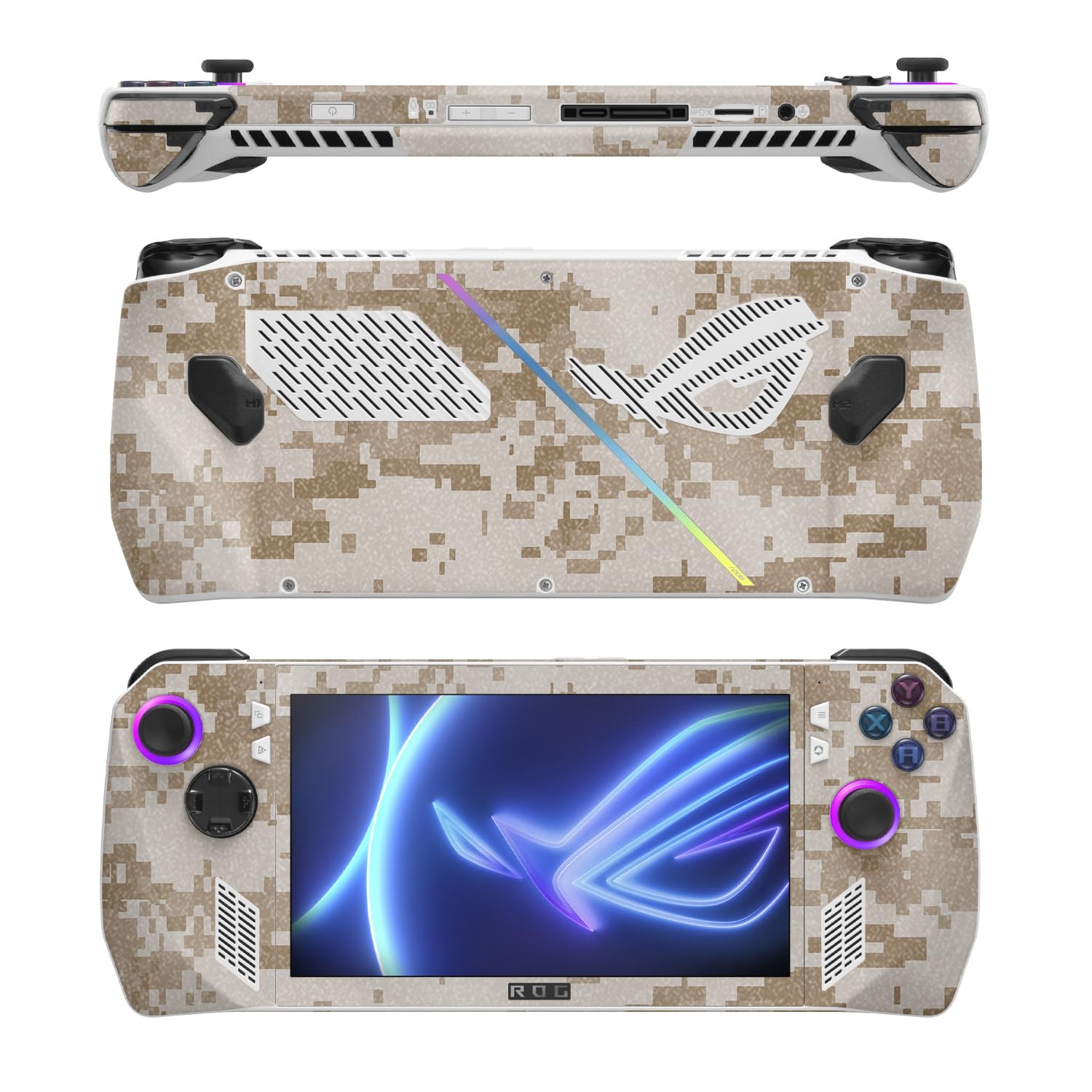 MightySkins Glossy Glitter Skin Compatible with Asus ROG Ally - Desert Camo | Protective, Durable High-Gloss Glitter Finish | Easy to Apply