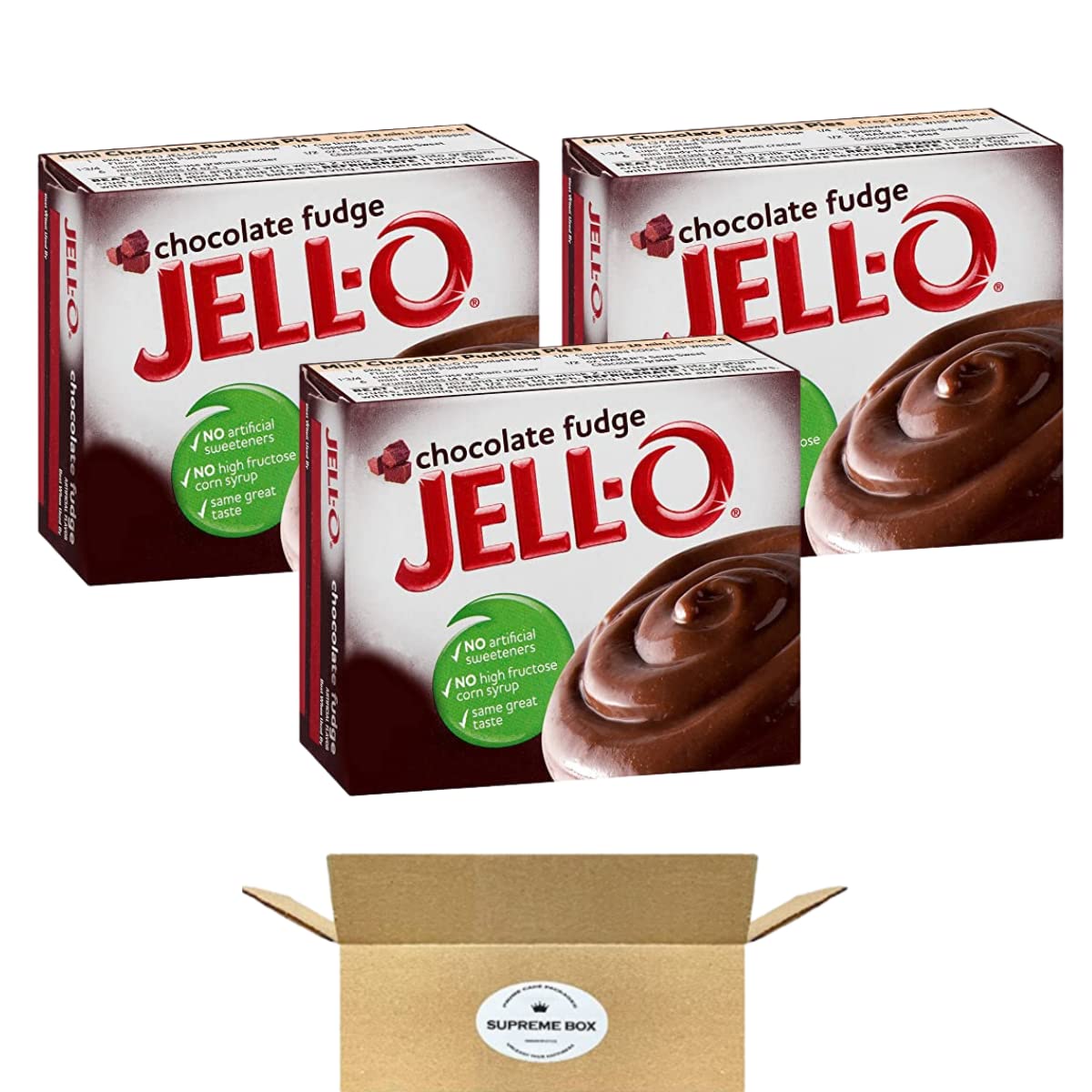 JellO Instant Chocolate Fudge Pudding 3.9 Oz Pack of 3 Grocery & Gourmet Food