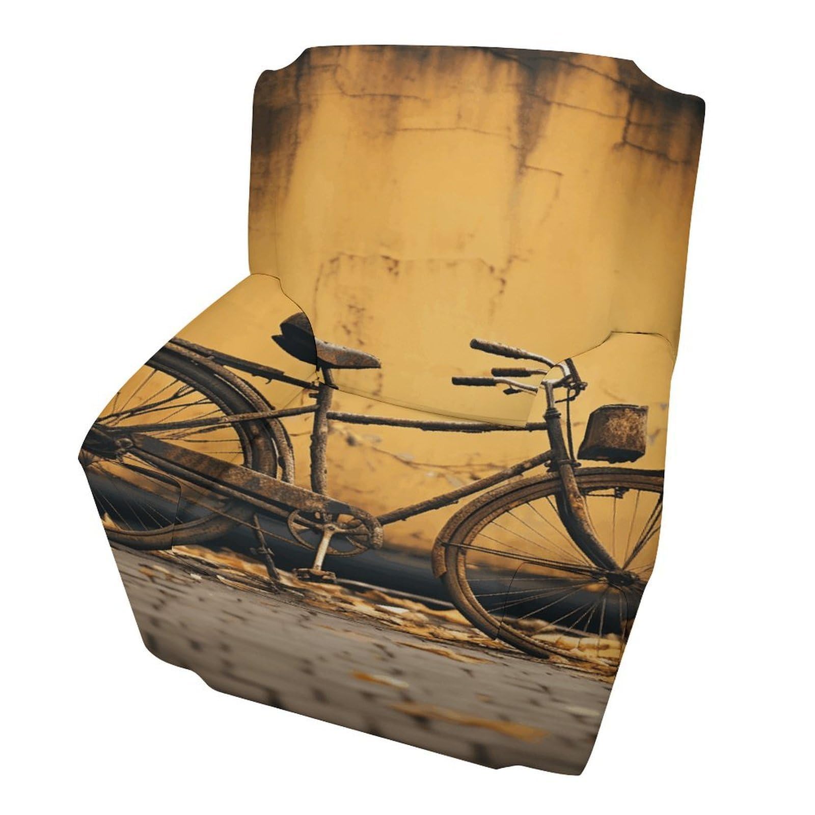 Fekiloot Style Old Rusty Vintage Bicycle Couch Cover Sofa Cover Sofa Slipcover