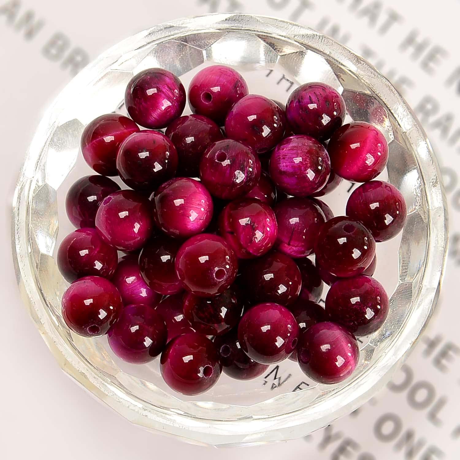 NCB 100PCS 8mm Natural Rose Tiger's Eye Beads Gemstone Round Loose Stone Spacer Beads for Jewelry Making with Crystal Stretch Cord (Rose Tiger's Eye, 100Beads) - Image 2