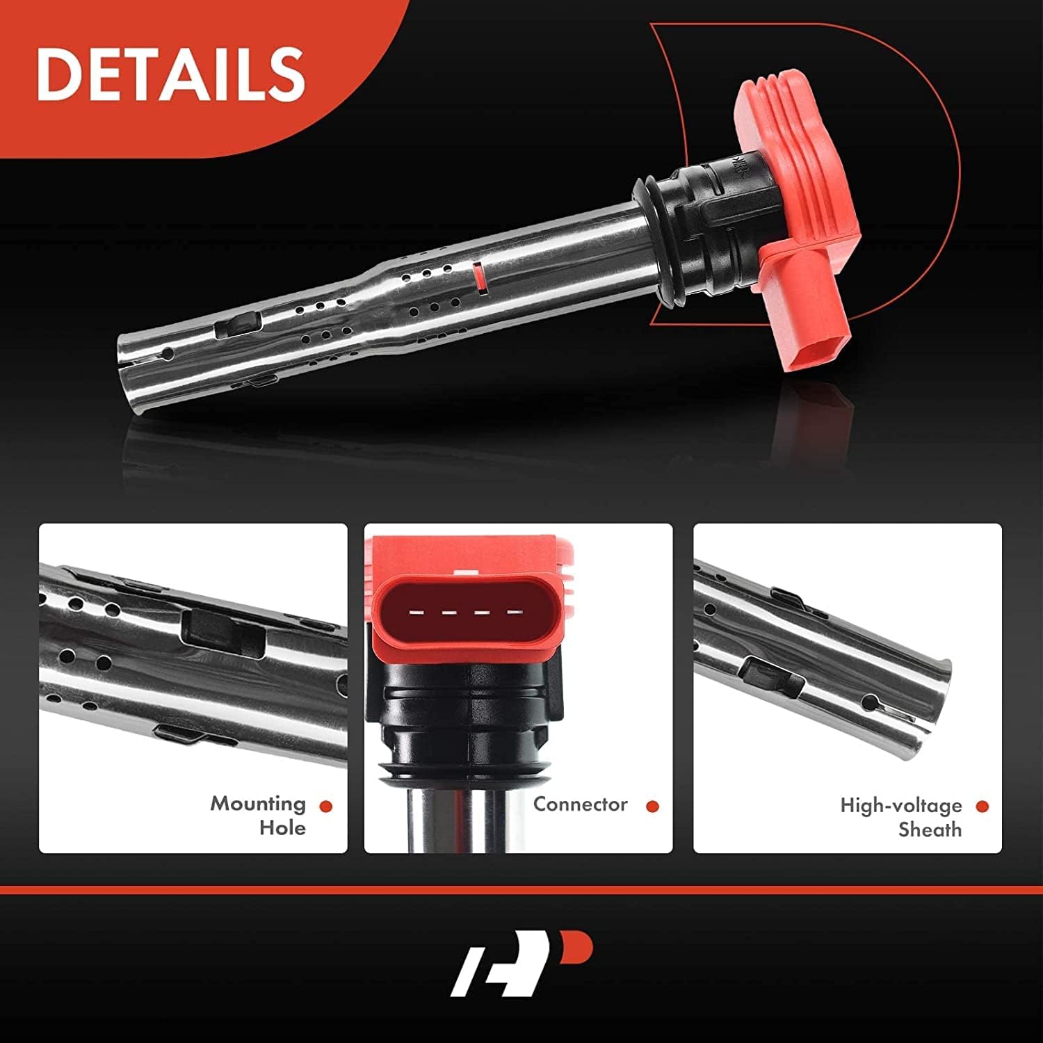 A-Premium 4PCS Ignition Coil Packs Compatible with Audi & Volkswagen Vehicles - 2.0L 4.2L - A6 Quattro 2007-2011, A7 Quattro 2017-2018, A8 Quattro 2007-2012, Q7 2007-2010, R8 2008-2012, R8 S5 Touareg