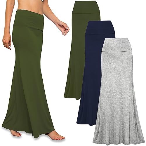 Free to Live 3 Pack Long Skirts for Women Fall