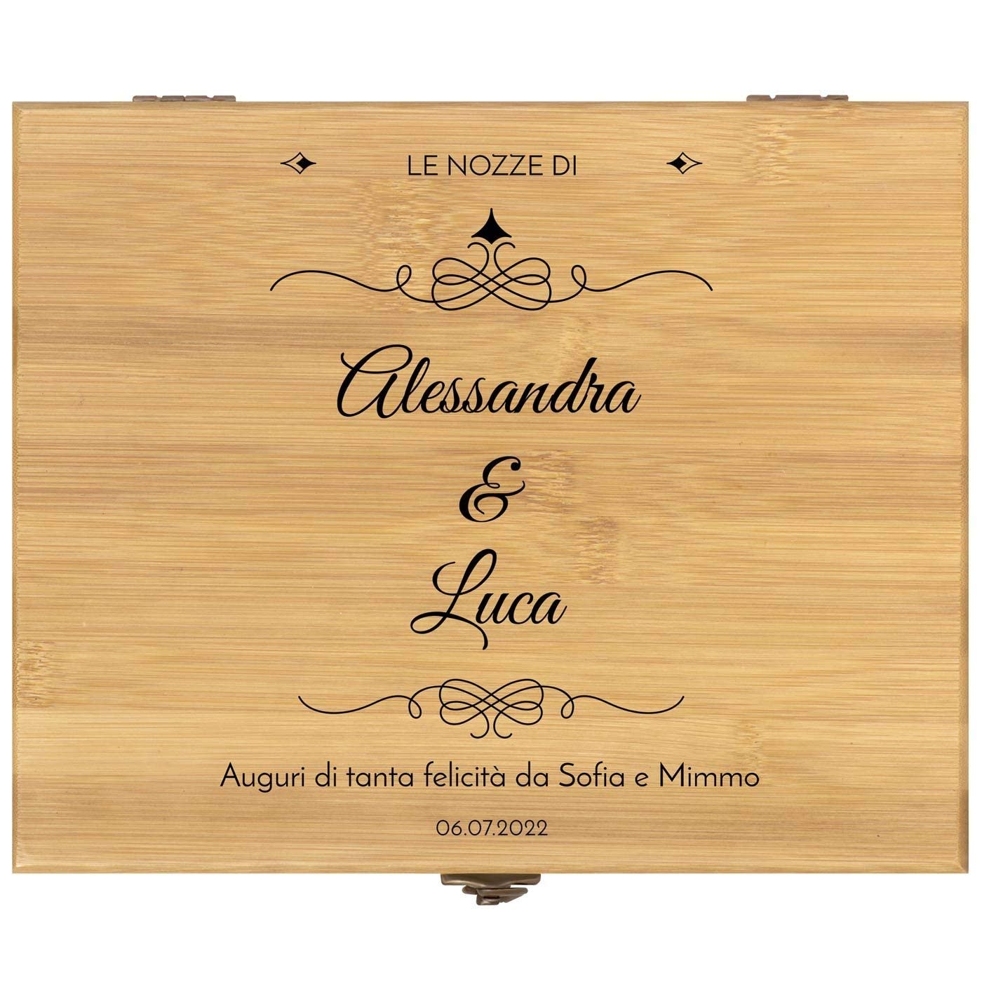 Maverton Kit Accessori da Vino Deluxe - Set Cavatappi da Vino Personalizzato - Scatola in Legno di bambù + 8 Pezzi di Accessori Vino - Idee Regalo per Anniversario - Nozze