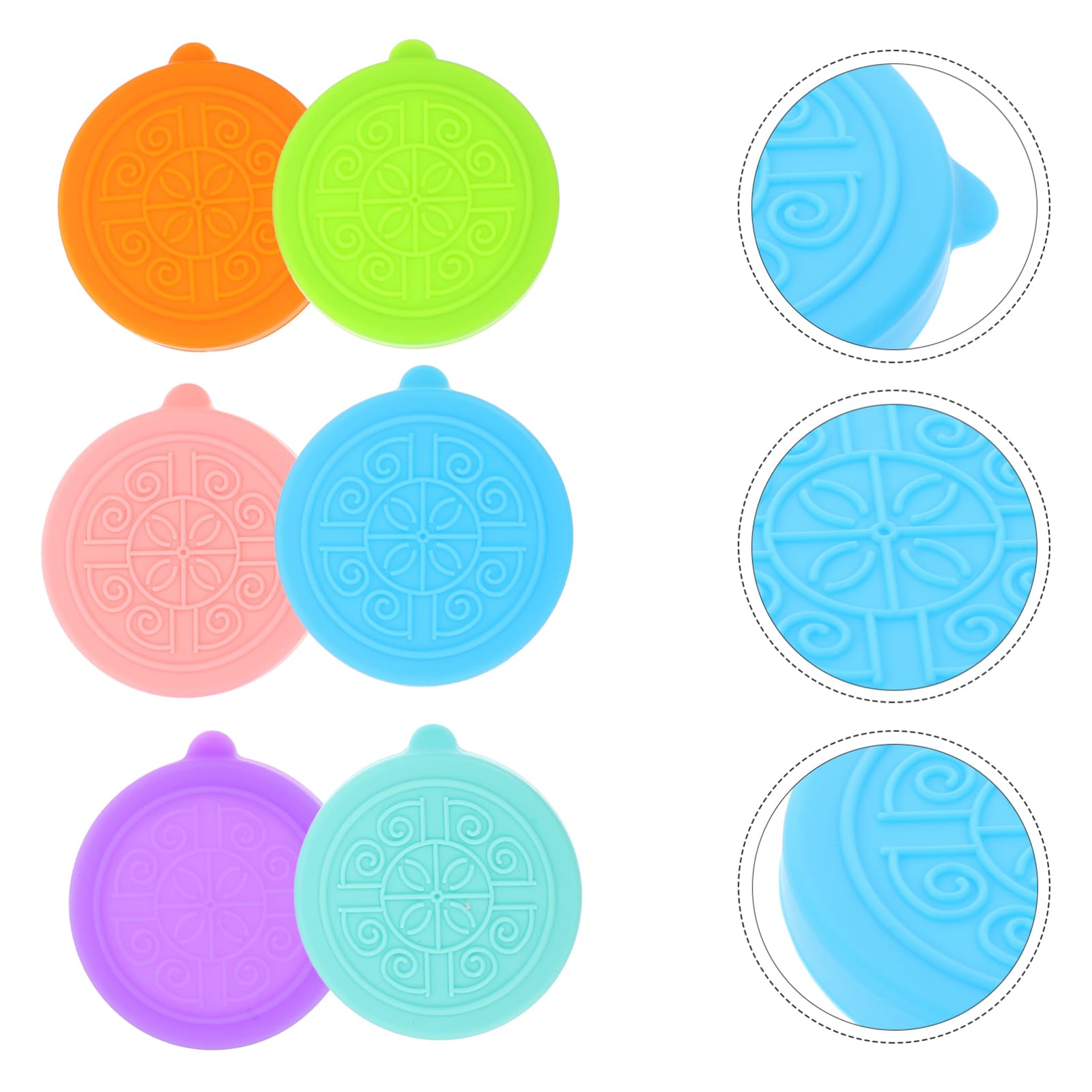 Gatuida 60pezzi Coperchi Silicone Per Barattoli Condimenti Copertura Riutilizzabile Per Tazze Salsa e Yogurt Design Per Identificare Salse Resistente e Facile