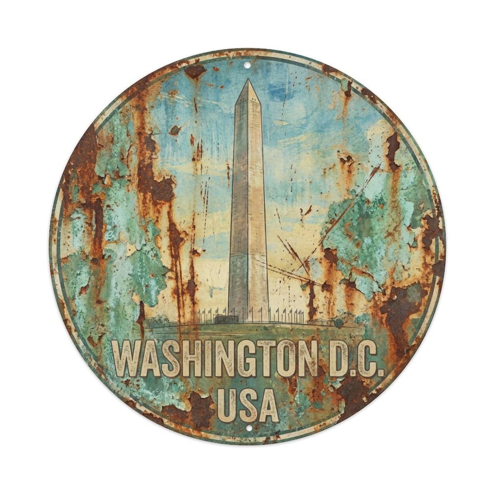 Tgrcjimh Style Metal Tin Sign Vintage Travel Usa Washington