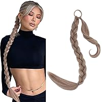 Vista 1 de Hairro Extensión de cola de caballo larga trenzada para manualidades, cola de caballo sintética, Yaki, recta, cola de caballo para mujer, 34