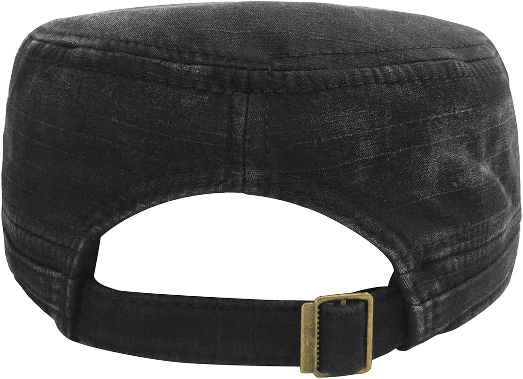 Glamorstar Unisex Cadet Army Cap Washed Cotton Twill Military Corps Hat Flat Top Cap - Image 7