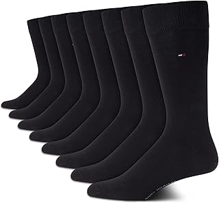 Tommy Hilfiger Mens Dress Socks - 8 Pack Lightweight Everyday Crew Work Socks for Men for Casual and Formal Wear