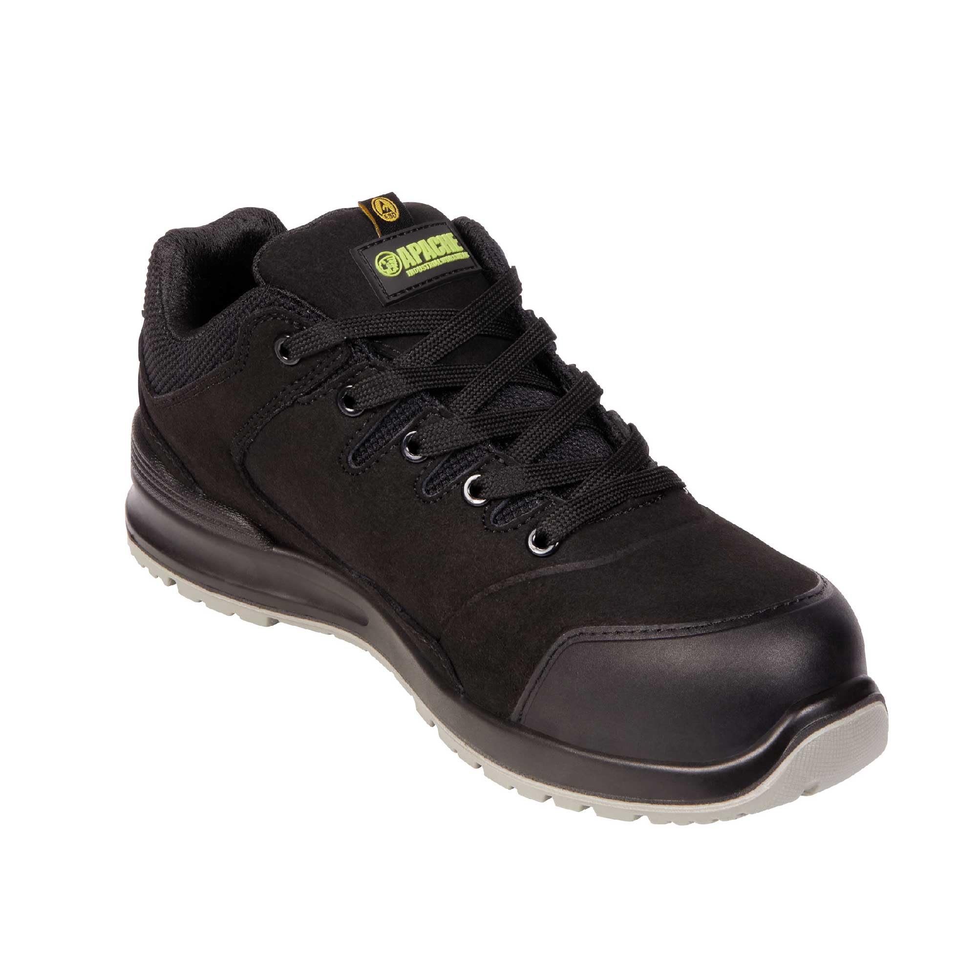Apache Black Brampton S3 Esd Non-Metallic Lightweight Safety Work Trainer