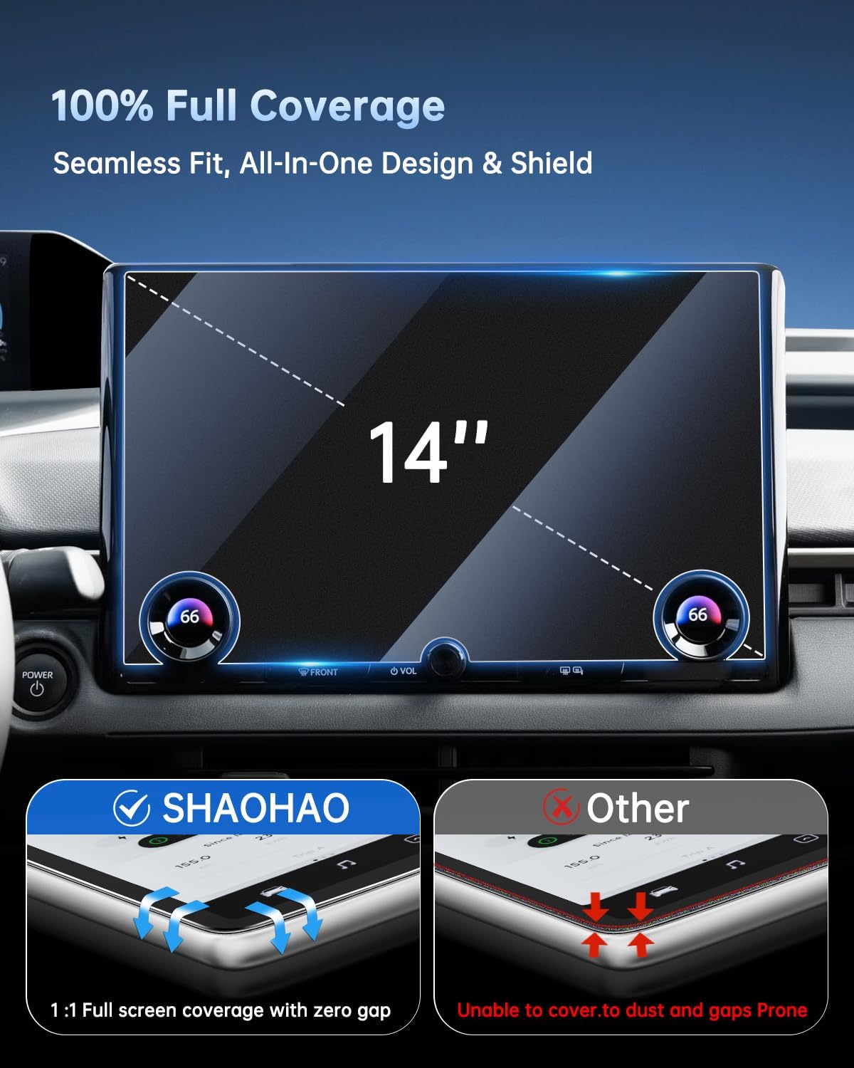 SHAOHAO for 2026 Toyota bZ Anti Glare Screen Protector Matte for 2026 Subaru Solterra & Toyota bZ Woodland Accessories 14 Inch Touchscreen 2026 Solterra/bZ Matte Glass Anti Scratch & Fingerprint