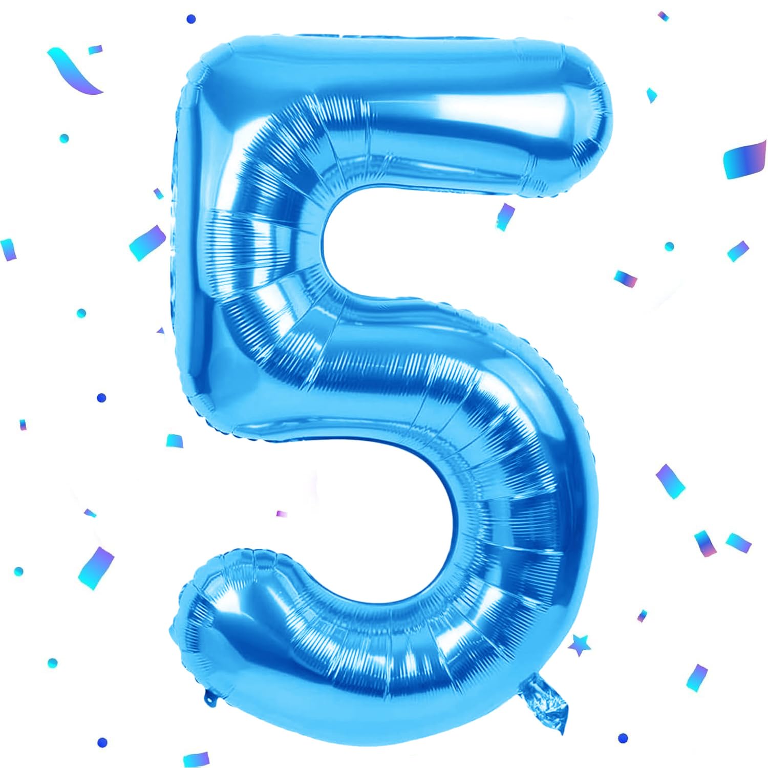 40 inch Blue Number Balloon Giant Foil Helium Balloons Blue Number 5 Balloon for 5th Birthday Party Decorations
