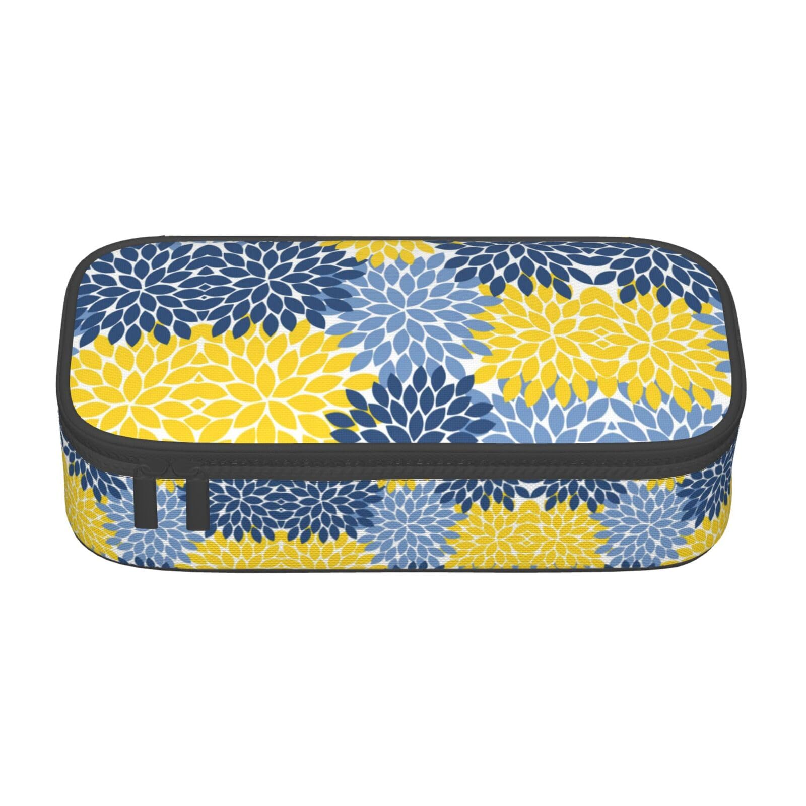FADUNI Colored Flowers Large Pencil Case for Girls and Boys, Aesthetic Pencil Bag with Multi Compartments for Adults, Office Stationary Organizer Practical for Kids Teenage Women Men