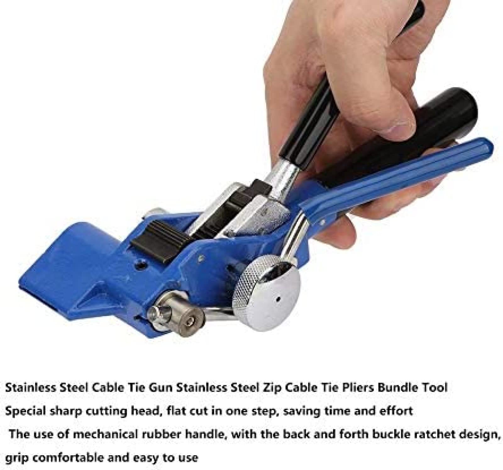 Pistola para Sujetacables, Pistola para Sujetacables De Acero Inoxidable, Herramienta para Sujetar Sujetacables, Herramienta para Paquete De Alicates para Sujetacables con Cremallera De Acero INOX