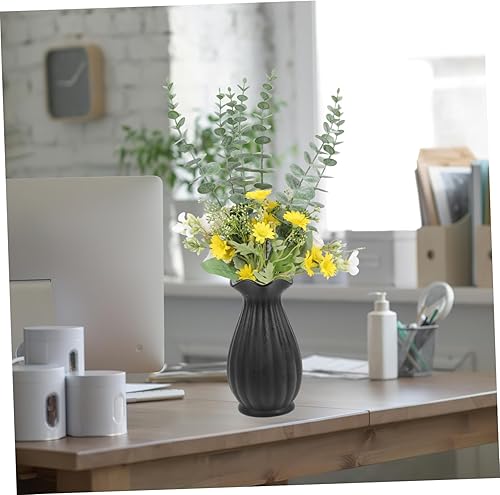 Miniatura 2 de DECHOUS Jarrones de centro de mesa altos, jarrón de flores secas, jarrón de cerámica blanca, jarrón para decoración de flores, mini floreros, jarrón