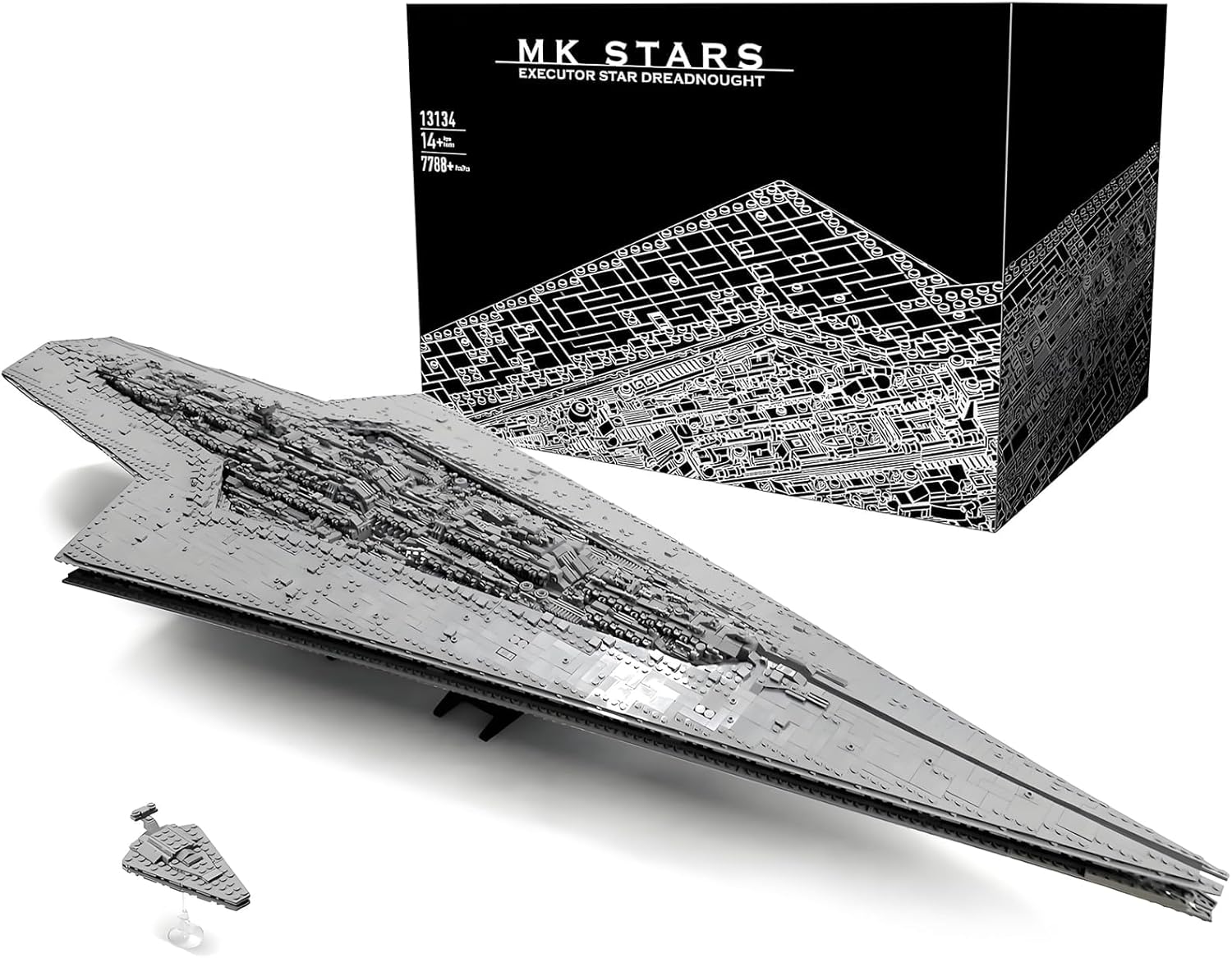 13134 Super Star Destroyer Model Ship, A New Hope Executor Star Dreadnought Building Toy, 7788+Pcs Large Collectible Model Build and Play Awesome Building Kit for Boys and Adult