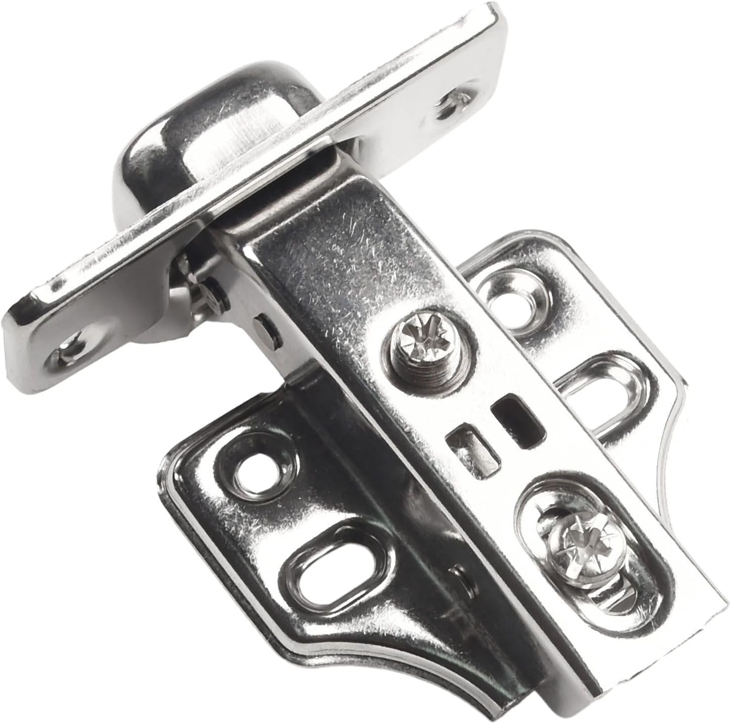 Stainless Steel 35mm Hydraulic Hinge with Shock Absorption for Wardrobes and Closets, Easy Finger Protection (Straight)