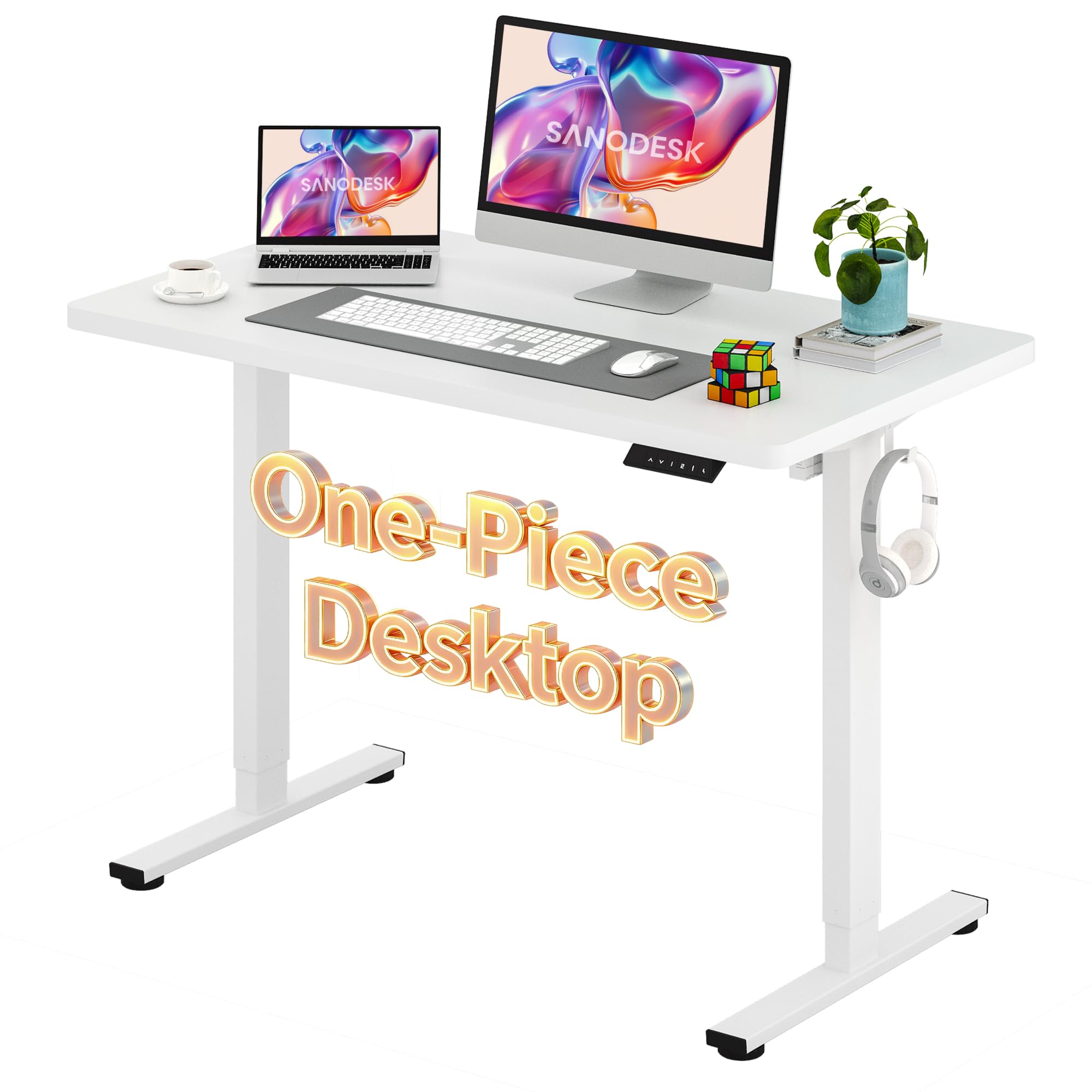SANODESK One-Piece Electric Height Adjustable Standing Desk 48''x 24''