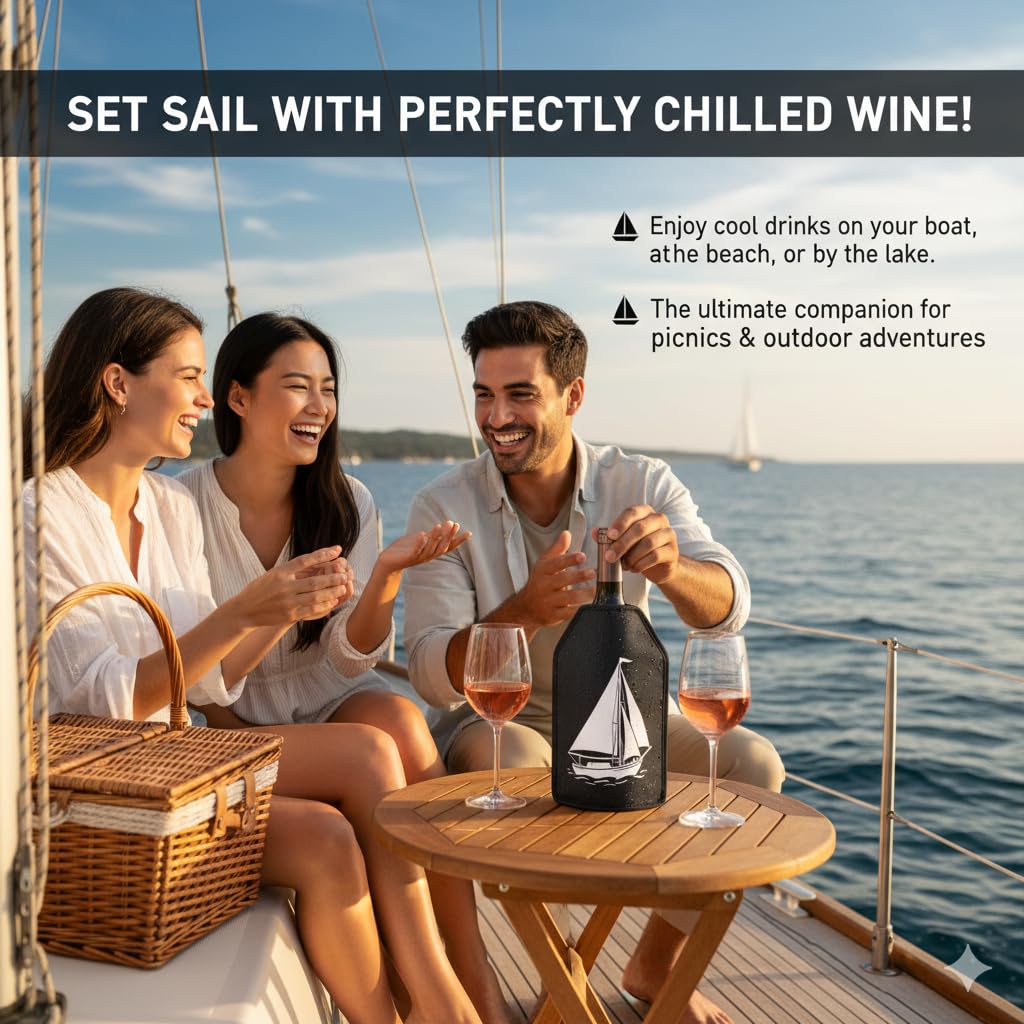 Universal Wine Chiller Sleeve for All Bottles - Rapidly Cools & Keeps Wine, Champagne & Beer Ice-Cold in Minutes - Portable No-Mess Gel Cooler for Picnics & Parties — Amazon image 8
