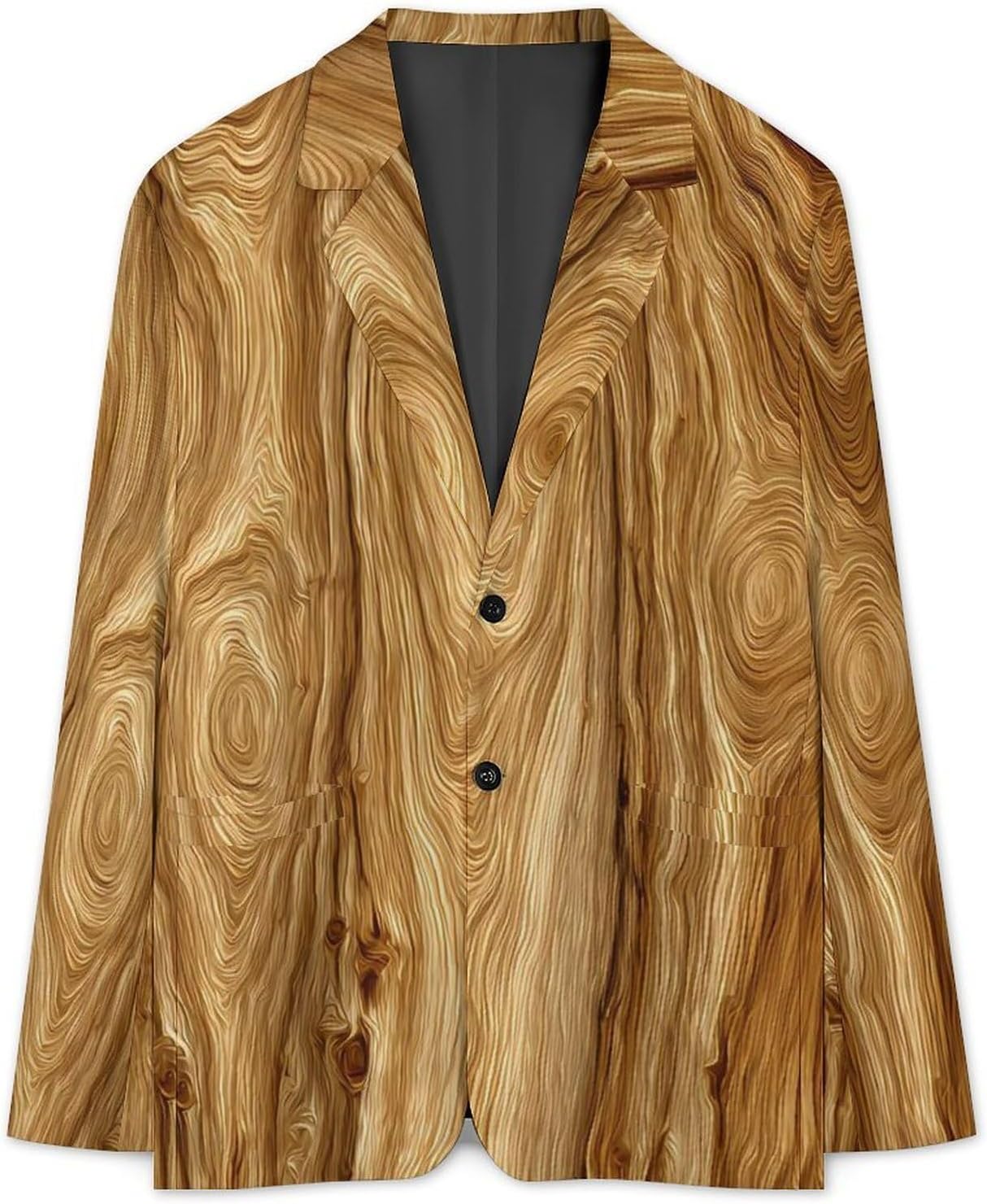 Wood Wooded Grain Mens Blazer Two Button Lightweight Sport Coats Suit Business Jacket