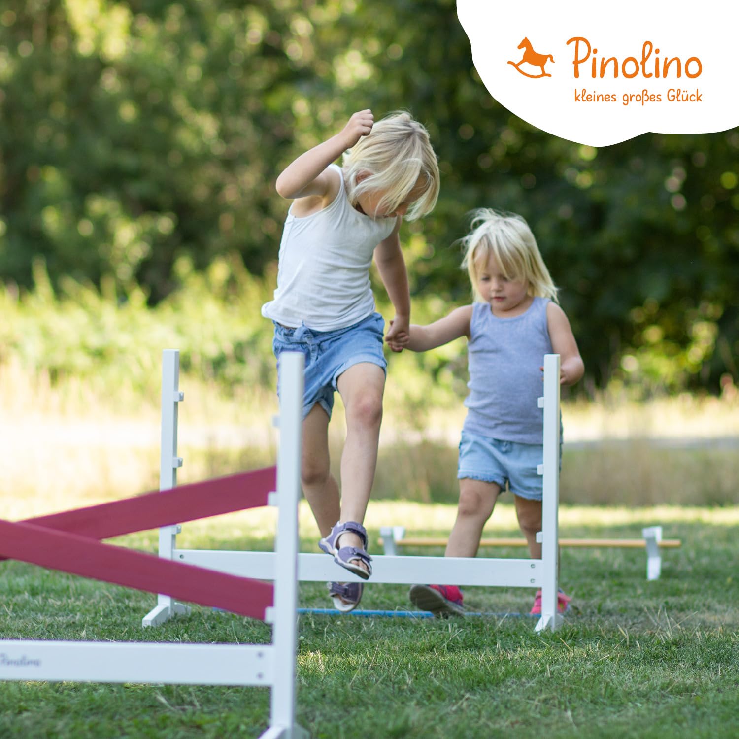 PINOLINO Obstáculos para los Niños, 2 saltos empinados, 1 cavaletti, colorido