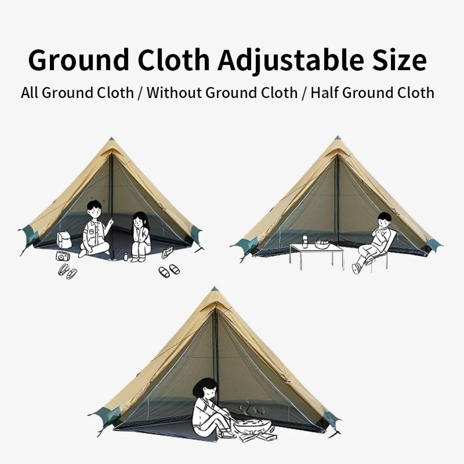 Namiot kempingowy wodoodporny 2-3 osoby piramida plemię namiot zewnętrzny 40d nylon wiatroszczelny odporny na deszcz kemping turystyka piknik namiot