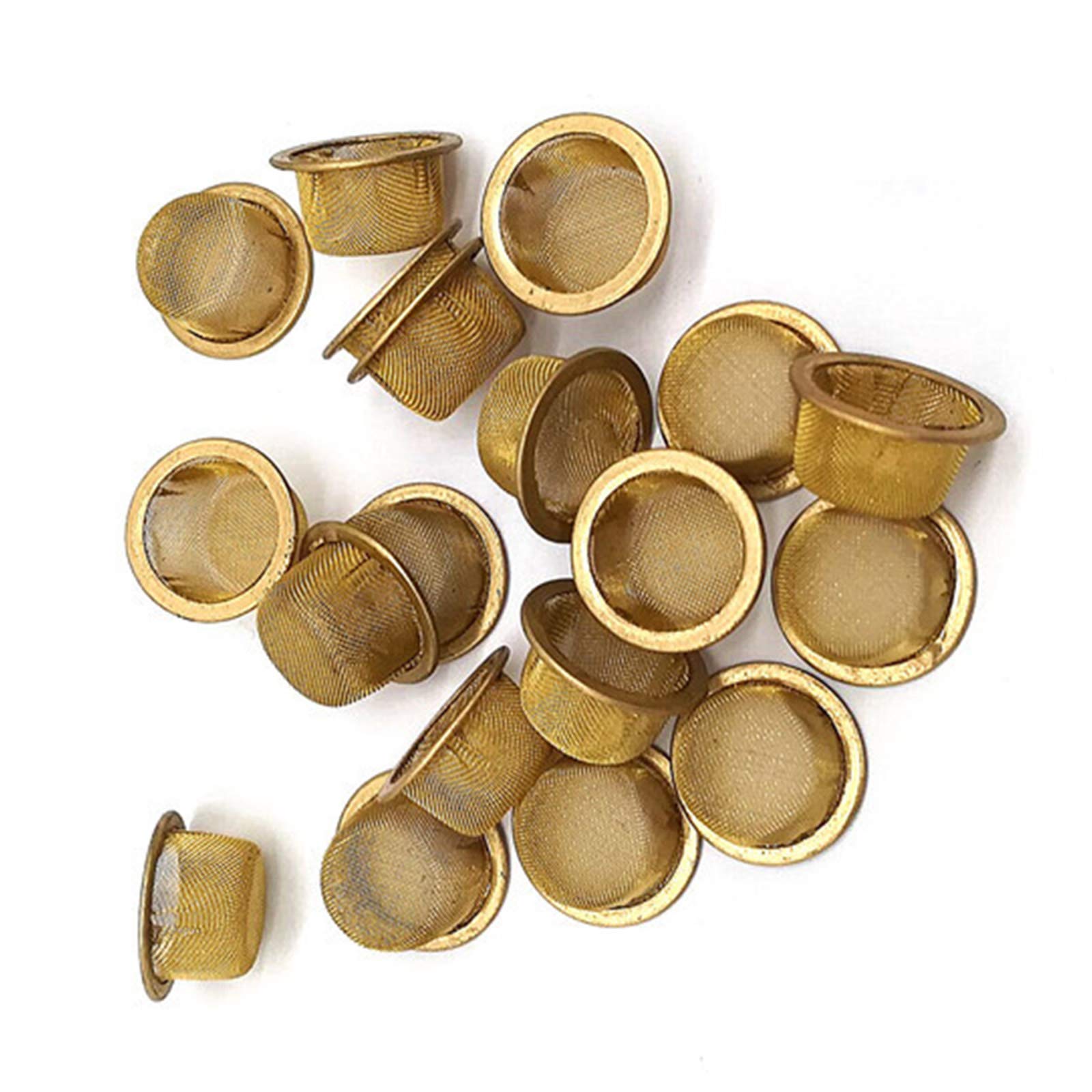Pipe Screens, 16mm Diameter Metal Tobacco Pipe Bowl Gauze, 100 Mesh Pipe Filters for Crystal Smoking Pipes (Brass 50 Pcs)
