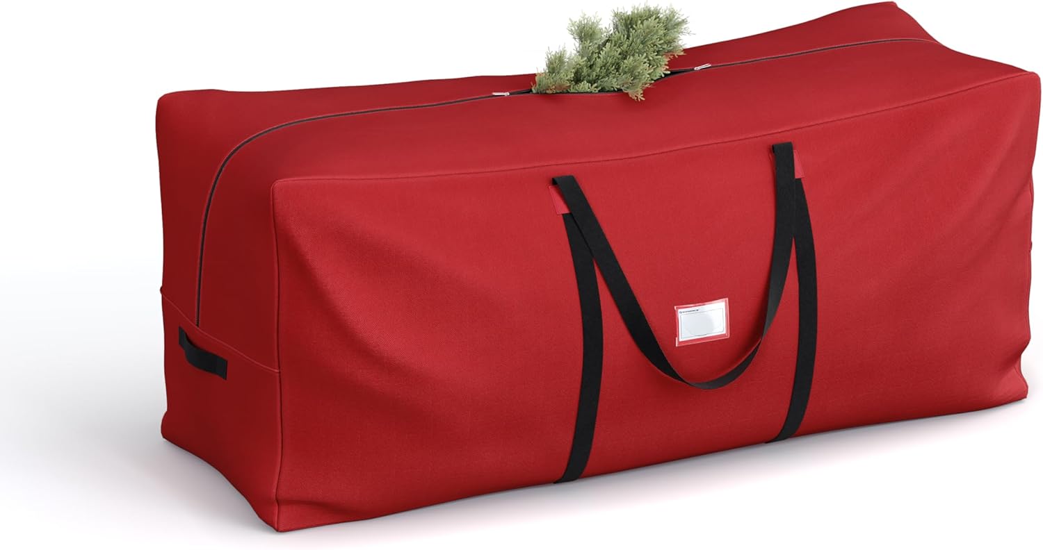 SONGMICS Christmas Tree Storage Bag, Tree Storage Container, up to 7.5 ft, Tree Holder Bag, Wear-Resistant 600D Oxford Fabric, Lightweight, Thick Handles, Red URXS003R03 SONGMICS Christmas Tree Storage Bag, Tree Storage Container, up to 7.5 ft, Tree Holder Bag, Wear-Resistant 600D Oxford Fabric, Lightweight, Thick Handles, Red URXS003R03