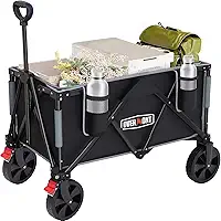 Overmont Carrinhos de 150 L dobráveis – Carrinho dobrável de grande capacidade para supermercado, acampamento, utilitário, jardinagem, esportes, viagens - Carga de 150 kg