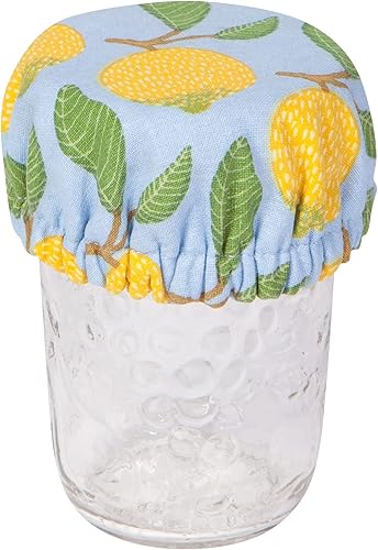 Miniatura 6 de Now Designs Lemons Save It - Juego de 3 fundas reutilizables de algodón para tazones y tarros de 3.5 pulgadas, 4.5 pulgadas y 6.5 pulgadas
