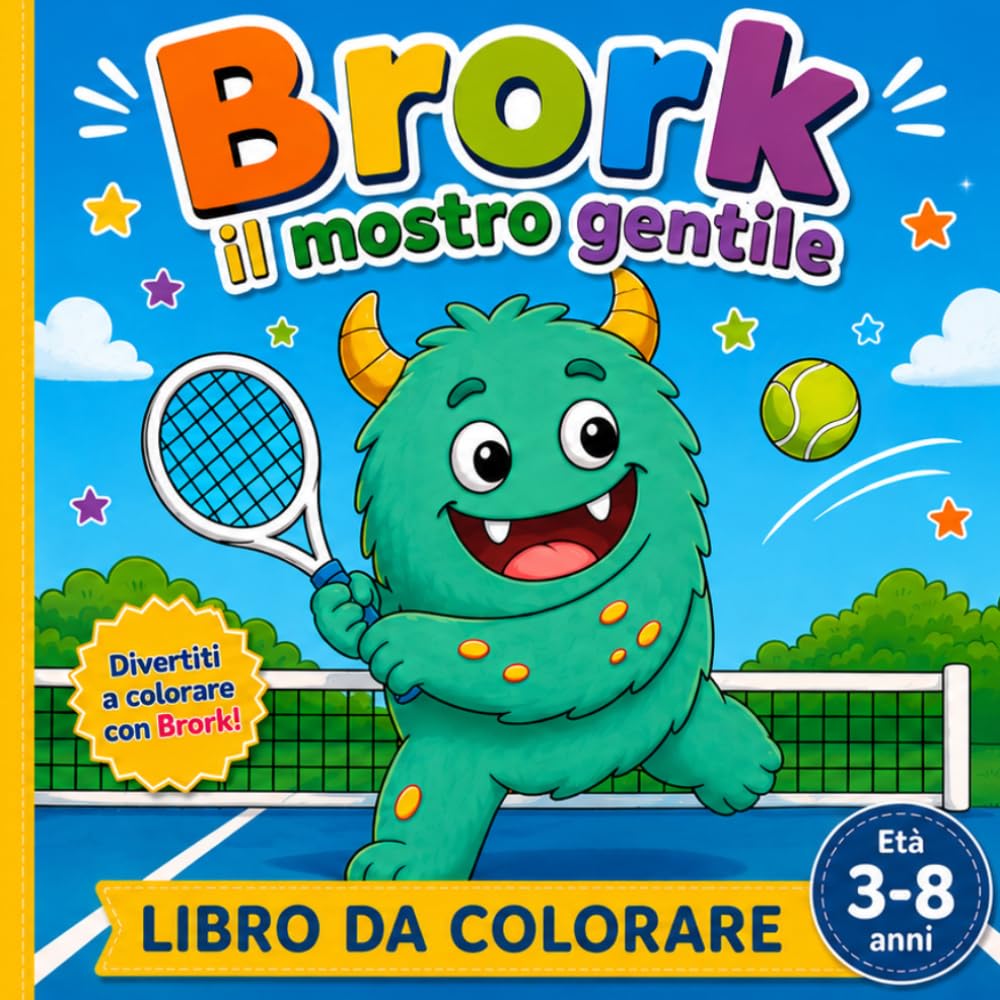 Brork il mostro gentile - Libricino da colorare: Libro da colorare per bambini dai 3 agli 8 anni | Disegni semplici e divertenti | Un simpatico mostro da colorare