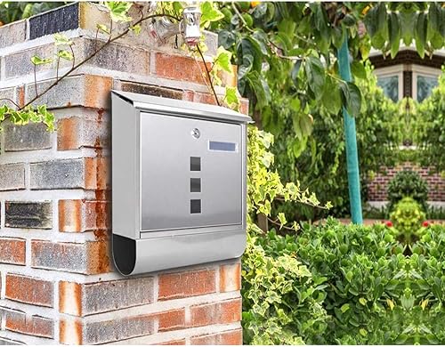 Miniatura 23 de Jssmst - Buzón con cerradura montado en vertical en la pared - Buzones con cerradura de llave de gran capacidad, 14.3 x 4.1 x 11.8 pulgadas