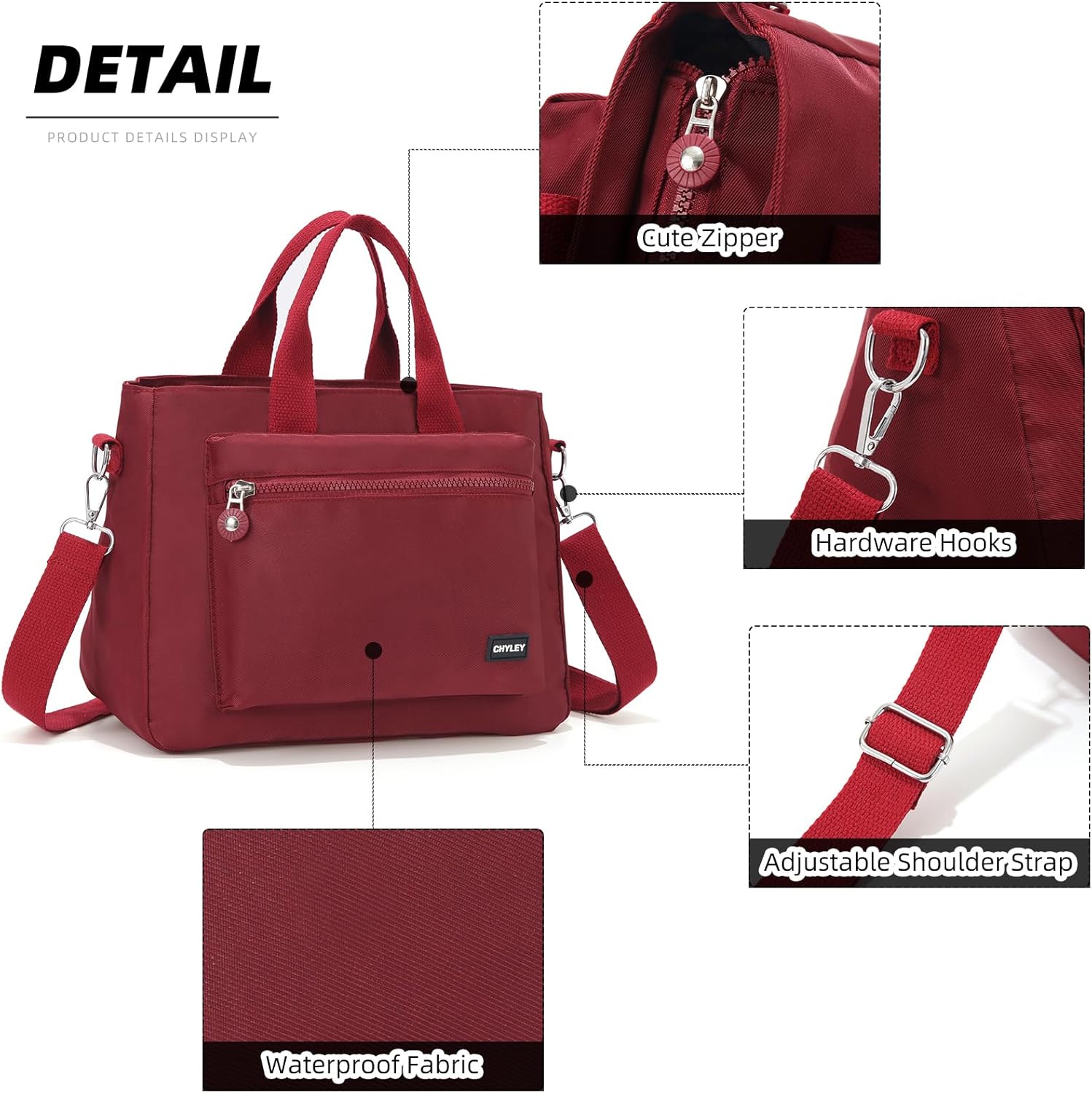 Small Tote Bag for Women,Canvas Crossbody Bags Shoulder Bag With Zipper,Satchel Purse Work Handbag - Image 5