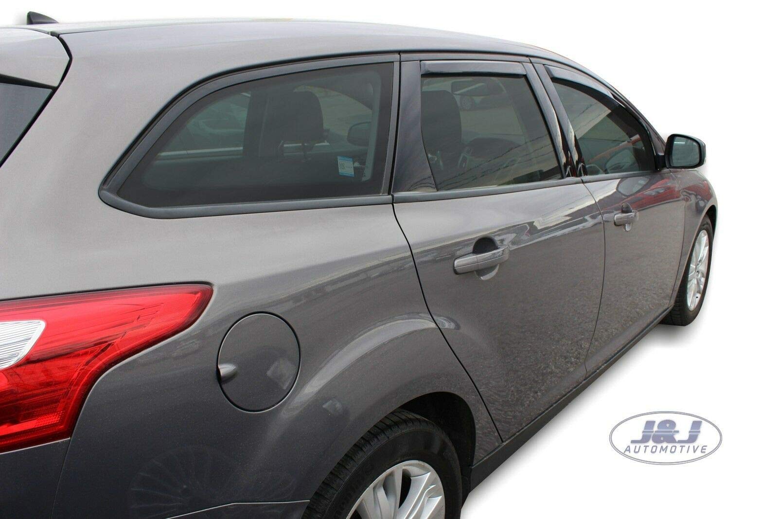J&J AUTOMOTIVE Deflettori d'Aria per Ford Focus 3 Wagon 2010-2018, Set da 4 Pezzi, Nero Fumé Oscurato Heko