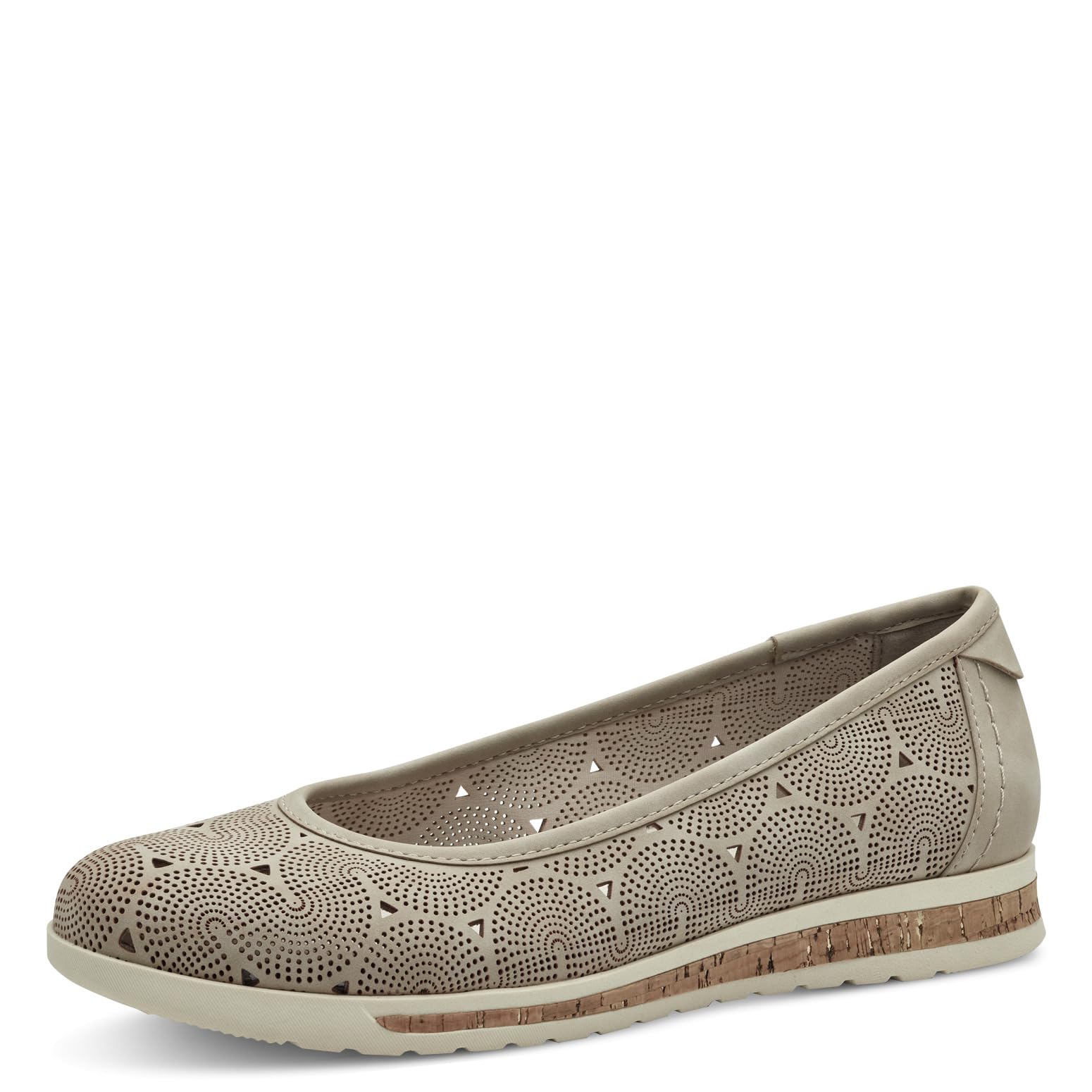 Jana Women’s Ballerinas Round Toe Vegan, Taupe, 7,5 UK